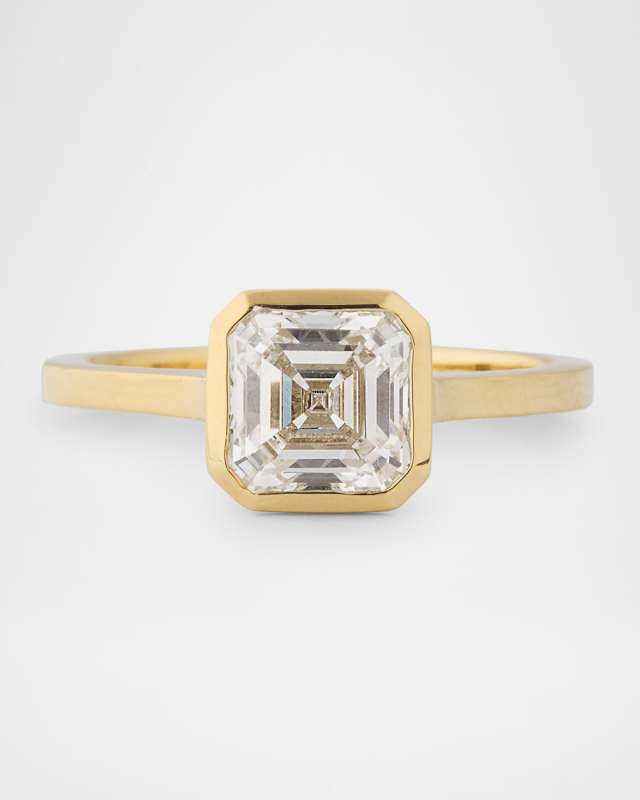 Lab Grown Diamond 14K Yellow Gold Asscher Cut Solitaire Ring, 2.00tcw